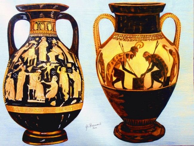 Pittura intitolato "Vasi Greci" da Giovanni Bernardi, Opera d'arte originale