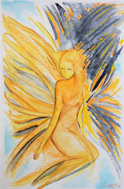 「Woman of light and…」というタイトルの絵画 Gioia Albanoによって, オリジナルのアートワーク, 水彩画