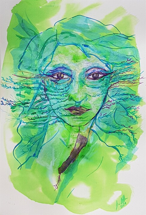 Schilderij getiteld "Nature's time (Le t…" door Gioia Albano, Origineel Kunstwerk, Aquarel