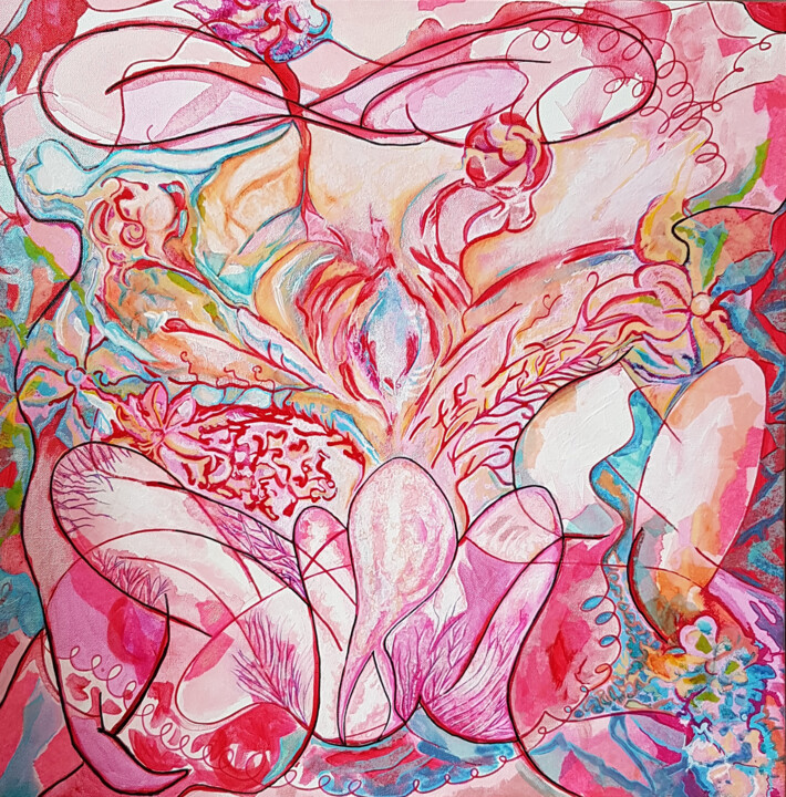 「Orgasmic world」というタイトルの絵画 Gioia Albanoによって, オリジナルのアートワーク, アクリル