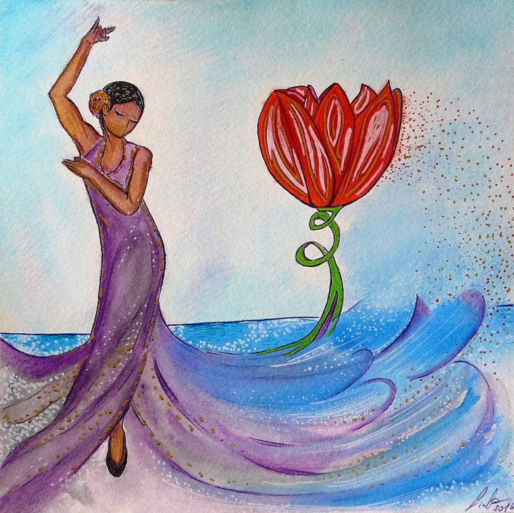 Peinture intitulée "Just look" par Gioia Albano, Œuvre d'art originale, Acrylique