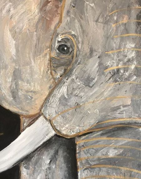 Pintura titulada "Mirada de Elefante" por Gael Ramirez Giombini, Obra de arte original, Acrílico