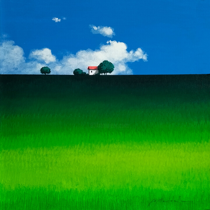 Картина под названием "Prato verde" - Gio Mondelli, Подлинное произведение искусства, Акрил