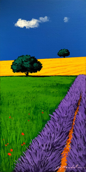Painting titled "Campagna in Provenza" by Gio Mondelli, Original Artwork, Acrylic