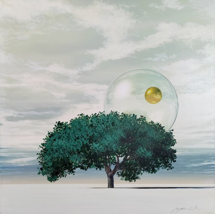 Painting titled "Leggerezza in verde" by Gio Mondelli, Original Artwork, Acrylic