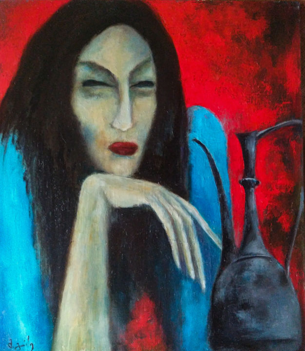 Картина под названием "The Witch" - Mamuka Georgadze, Подлинное произведение искусства, Масло
