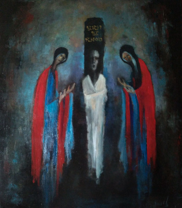 Картина под названием ""The expectation of…" - Mamuka Georgadze, Подлинное произведение искусства, Масло Установлен на Подра…