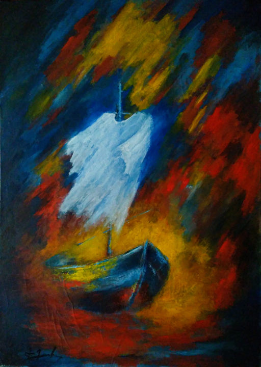 Картина под названием "The Crucifixion" - Mamuka Georgadze, Подлинное произведение искусства, Масло Установлен на Деревянная…