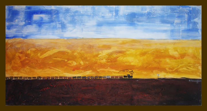 Pintura intitulada "desert-80x40-canvas…" por Giorgi, Obras de arte originais, Acrílico