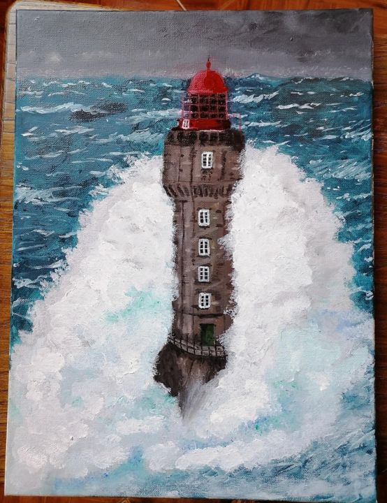 Pittura intitolato "Faro nel mare in te…" da Giorgia Belvisi, Opera d'arte originale, Olio