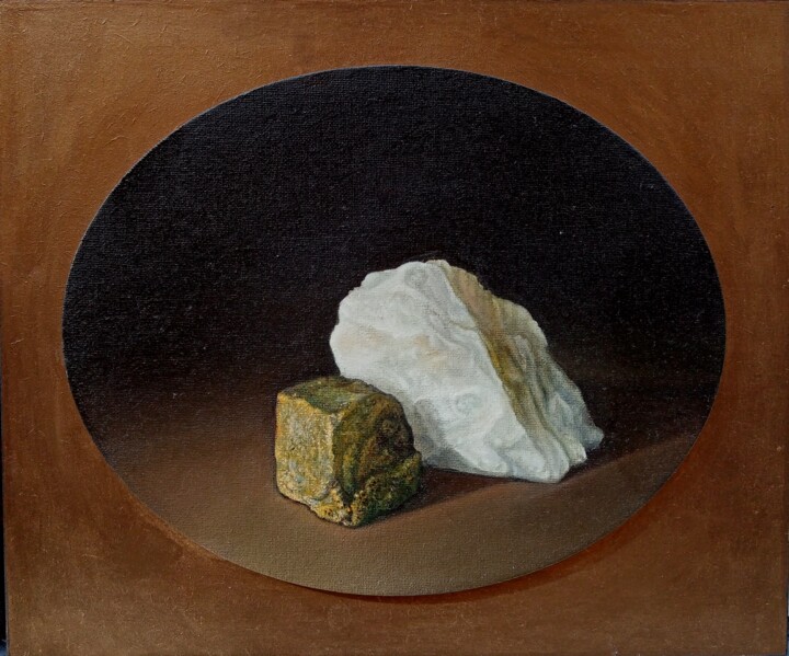 제목이 "Mineral stillness"인 미술작품 Giorgio Cavalieri로, 원작, 기름 목재 패널에 장착됨