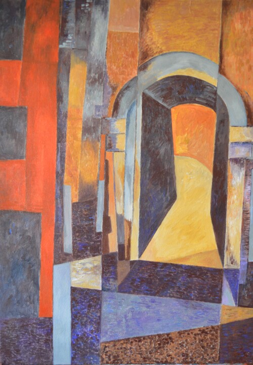 Painting titled "Porta dei Leoni" by Giorgio Corso, Original Artwork, Acrylic