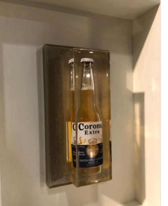 Sculpture titled "Birra su tela - Sto…" by Giorgio Gost, Original Artwork, Glass