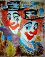 Painting titled "clows en folie" by Giorgio, Original Artwork