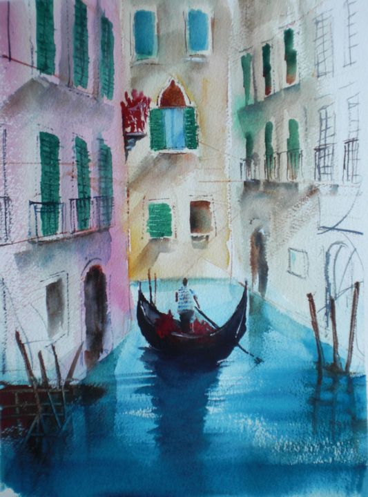 Painting titled "Venice 16" by Giorgio Gosti, Original Artwork, Watercolor