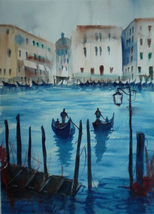 Painting titled "Venice 19" by Giorgio Gosti, Original Artwork, Watercolor