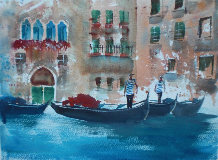 Painting titled "Venice 26" by Giorgio Gosti, Original Artwork, Watercolor