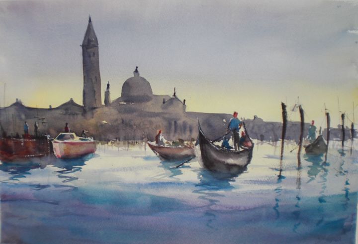 Painting titled "Venice 31" by Giorgio Gosti, Original Artwork, Watercolor