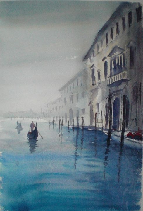 Peinture intitulée "Venice 39" par Giorgio Gosti, Œuvre d'art originale, Aquarelle