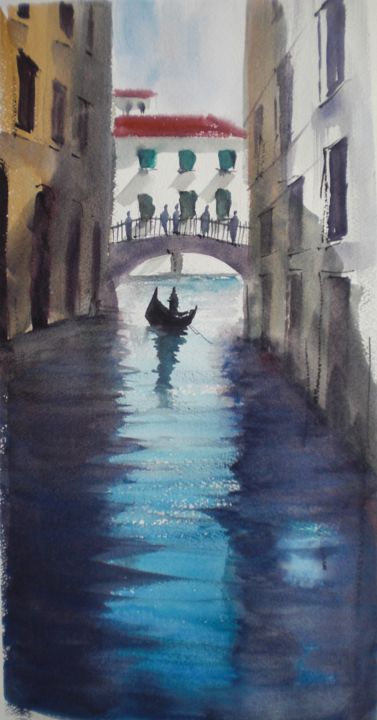 Painting titled "Venice 46" by Giorgio Gosti, Original Artwork, Watercolor