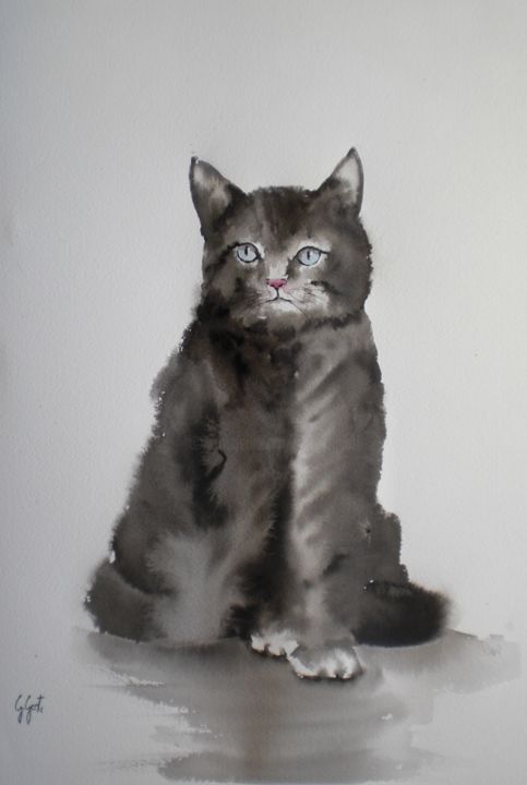 제목이 "fat cat"인 미술작품 Giorgio Gosti로, 원작, 잉크