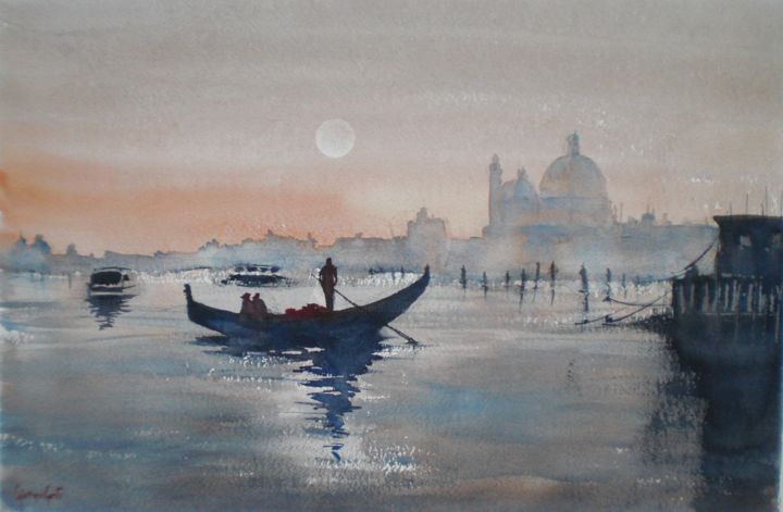 Painting titled "Venice 49" by Giorgio Gosti, Original Artwork, Watercolor