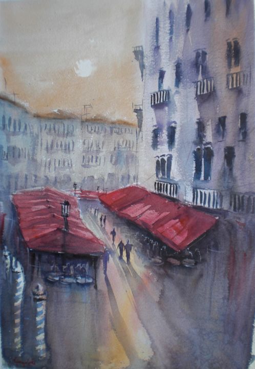Painting titled "Venice 50" by Giorgio Gosti, Original Artwork, Watercolor