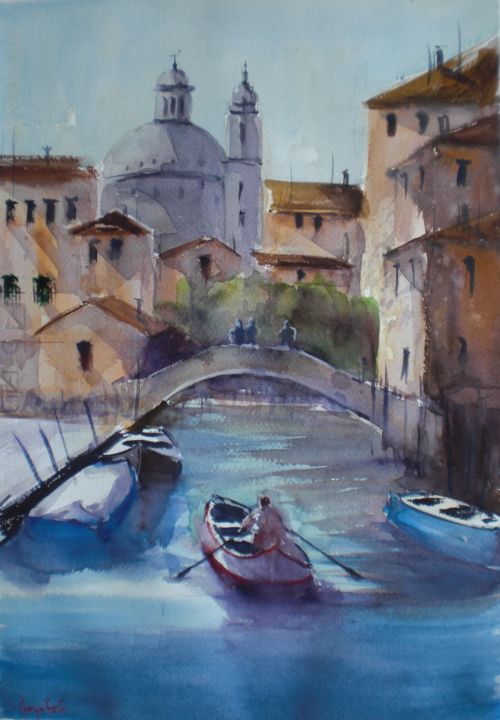 Pintura intitulada "Venice 53" por Giorgio Gosti, Obras de arte originais, Aquarela