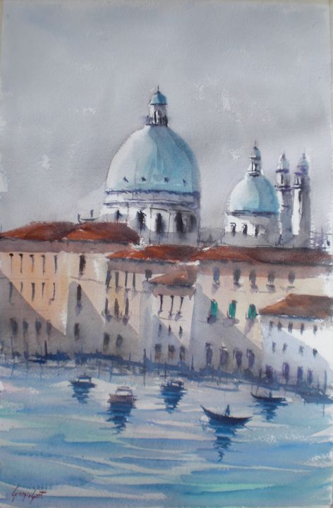 Painting titled "Venice 59" by Giorgio Gosti, Original Artwork, Watercolor