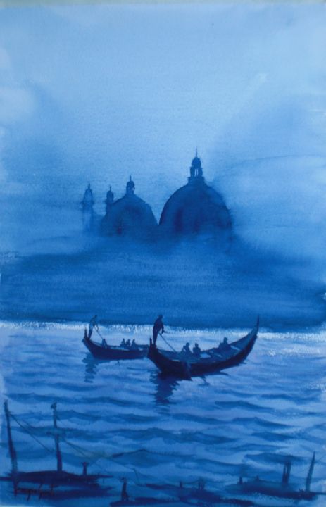 Painting titled "Venice 62" by Giorgio Gosti, Original Artwork, Watercolor