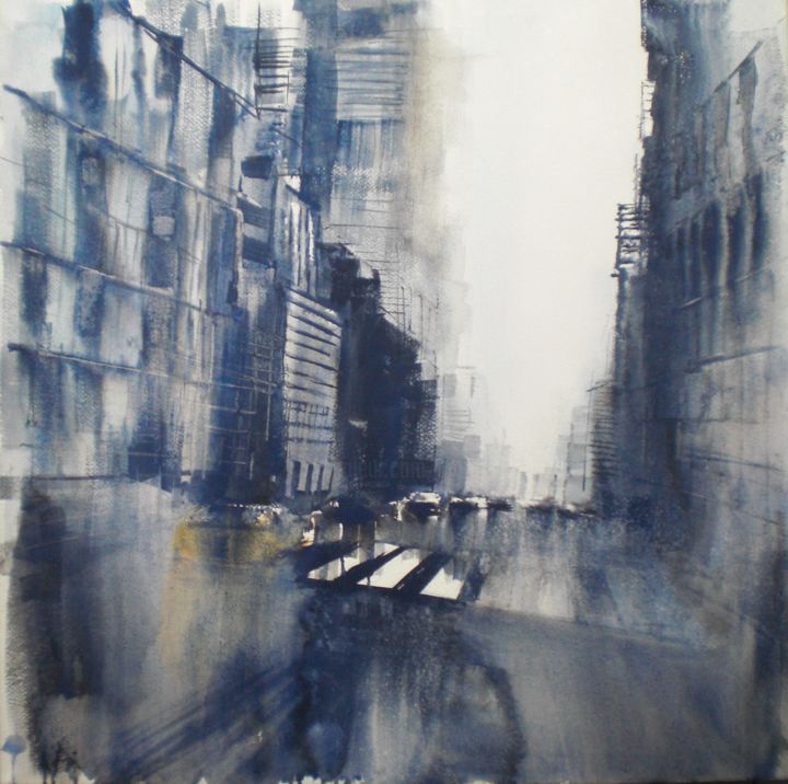 Картина под названием "New York New York 7" - Giorgio Gosti, Подлинное произведение искусства, Акварель