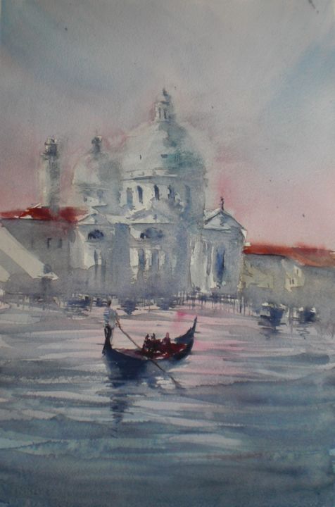 Painting titled "Venice 76" by Giorgio Gosti, Original Artwork, Watercolor