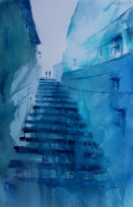 绘画 标题为“stairs 6” 由Giorgio Gosti, 原创艺术品, 水彩