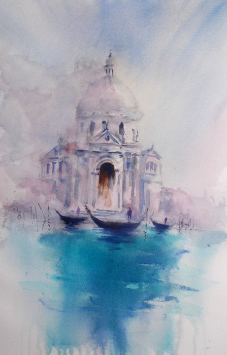 Painting titled "Venice 91" by Giorgio Gosti, Original Artwork, Watercolor