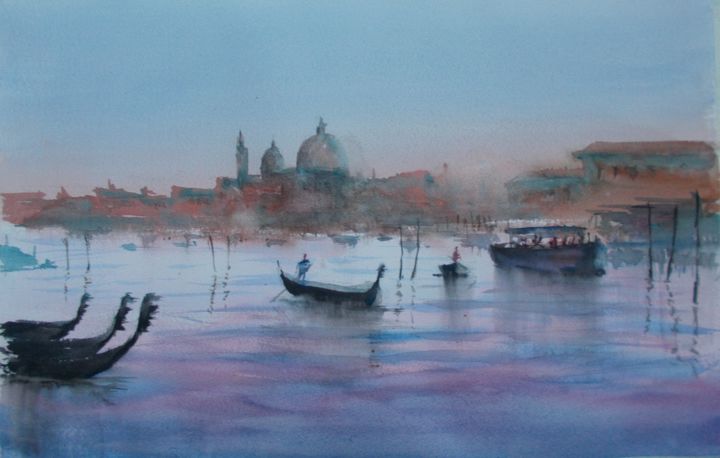 Painting titled "Venice 93" by Giorgio Gosti, Original Artwork, Watercolor