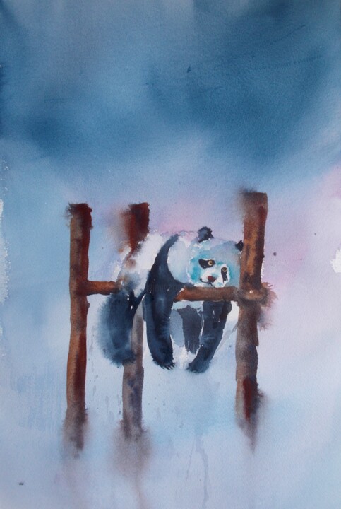 Pittura intitolato "panda 2" da Giorgio Gosti, Opera d'arte originale, Acquarello