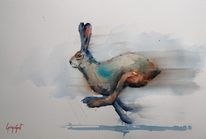 Malerei mit dem Titel "hare 10" von Giorgio Gosti, Original-Kunstwerk, Aquarell