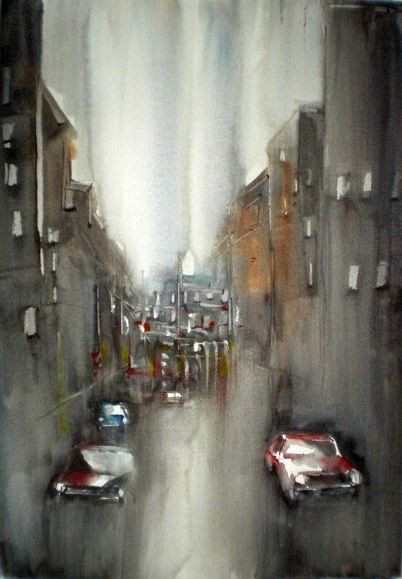 Peinture intitulée "cars" par Giorgio Gosti, Œuvre d'art originale, Aquarelle