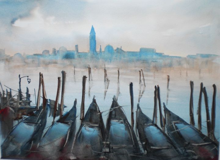 Painting titled "Venice 2" by Giorgio Gosti, Original Artwork, Watercolor