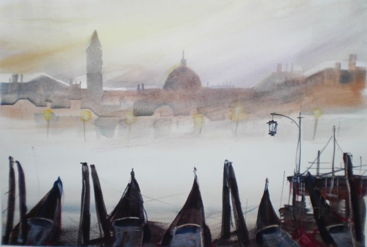 Malerei mit dem Titel "Venice 6" von Giorgio Gosti, Original-Kunstwerk, Aquarell