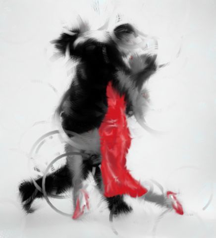 Painting titled "tango bianco" by Giorgio Andrea Posteraro, Original Artwork