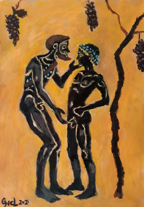 "Greek lovers2" başlıklı Tablo Giorgos Νcl tarafından, Orijinal sanat, Petrol