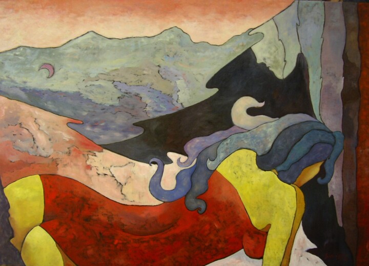 Malerei mit dem Titel "Sussurri" von Giosi Costan, Original-Kunstwerk, Öl