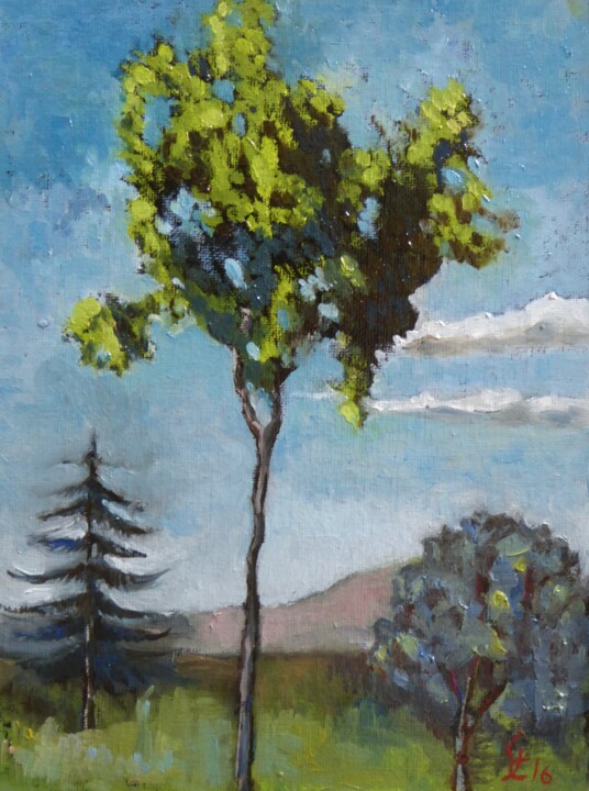 Pittura intitolato "Alberi" da Giosi Costan, Opera d'arte originale, Olio