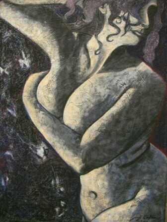 Painting titled "Raggi di luna" by Giosi Costan, Original Artwork, Oil