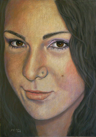Painting titled "Portrait of Anita" by Giosi Costan, Original Artwork, Oil