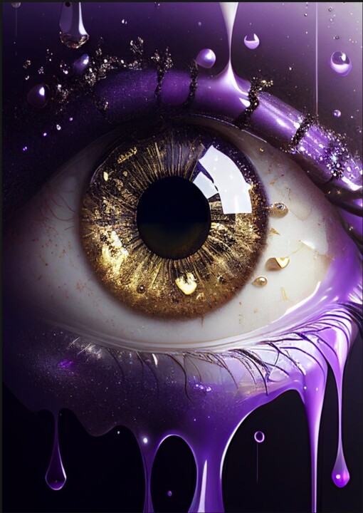 Digitale Kunst mit dem Titel "purple tear" von Giova, Original-Kunstwerk, KI-generiertes Bild