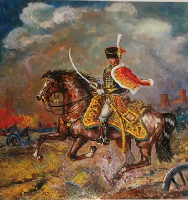 Painting titled "Il colonnello dei c…" by Giovan Francesco Gonzaga, Original Artwork, Oil