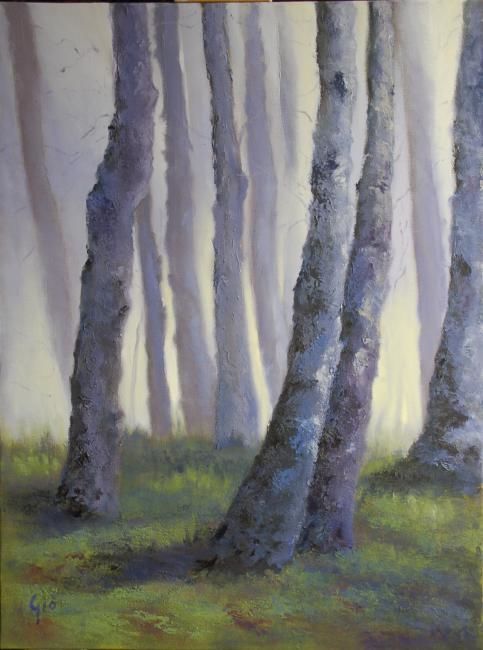 Peinture intitulée "Le bois enchanté" par Giò, Œuvre d'art originale, Huile