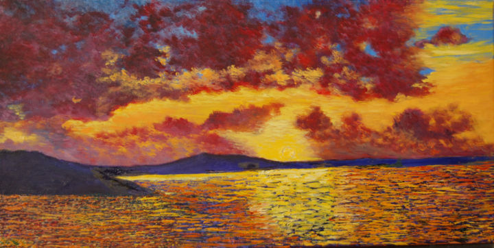 Pittura intitolato "TRAMONTO" da Giovanni Boggio, Opera d'arte originale, Olio